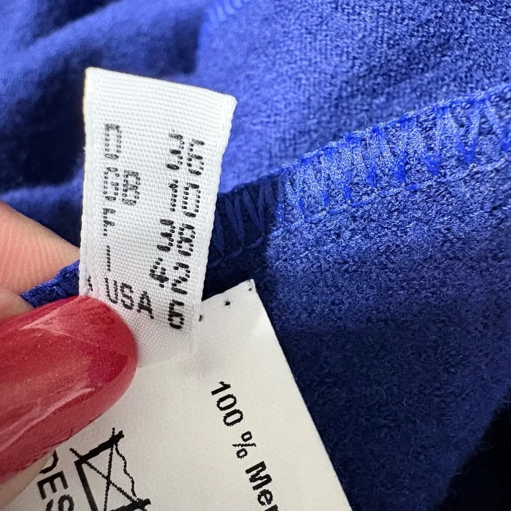 Hovman Chic Extra Fine Merino Wool Royal Blue Open Front Long Line Cardi Germany